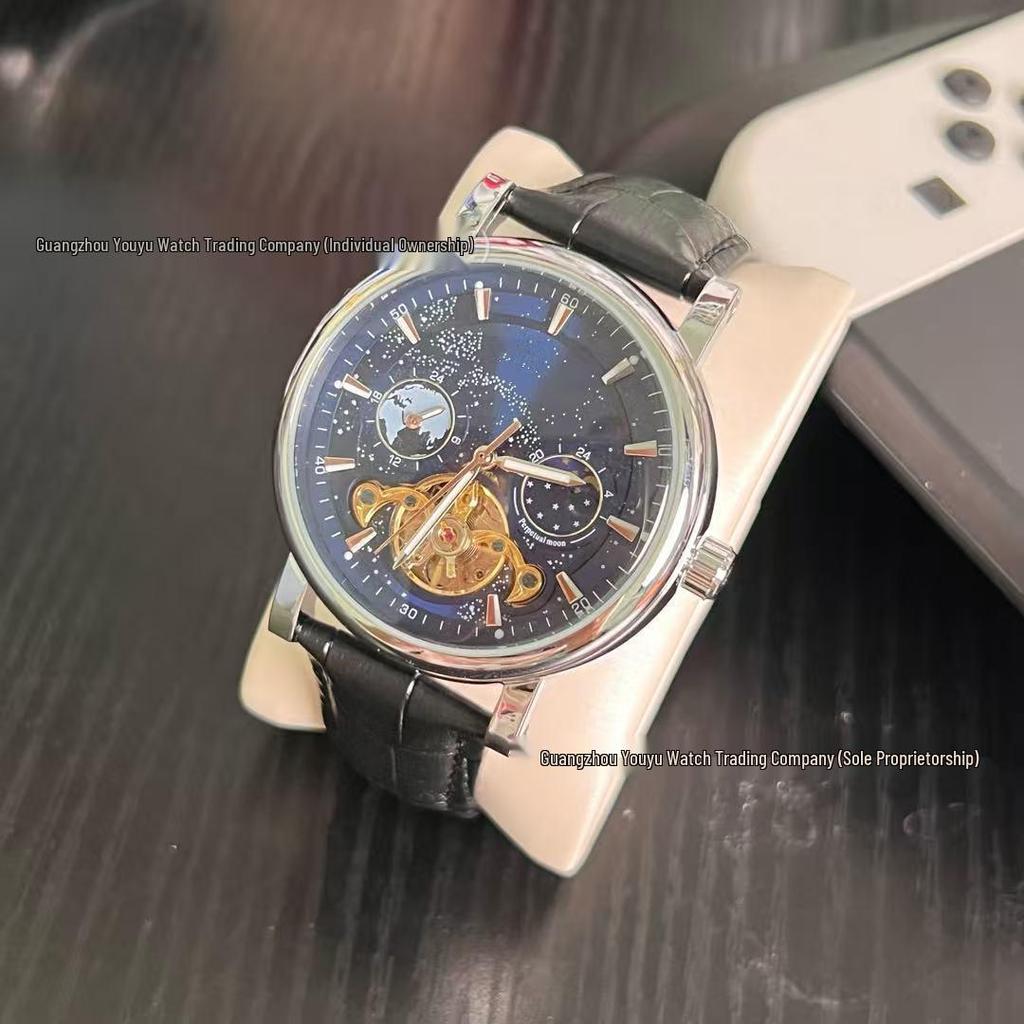Orologio Meccanico Tourbillon da Uomo Fiume Stellato Fase Lunare - Completamente Automatico, Bestseller Transfrontaliero