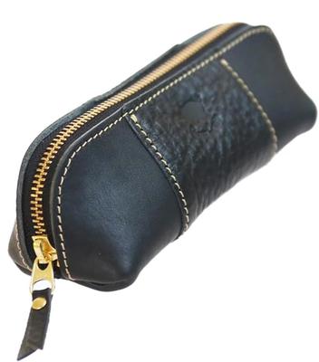 Stifteetui, Federmäppchen, Federmäppchen, echtes Leder, Tochigi-Leder, für Erwachsene, hergestellt in Japan, großes Fassungsvermögen, einfache Marke Porco Rosso, Dreieck, Herren