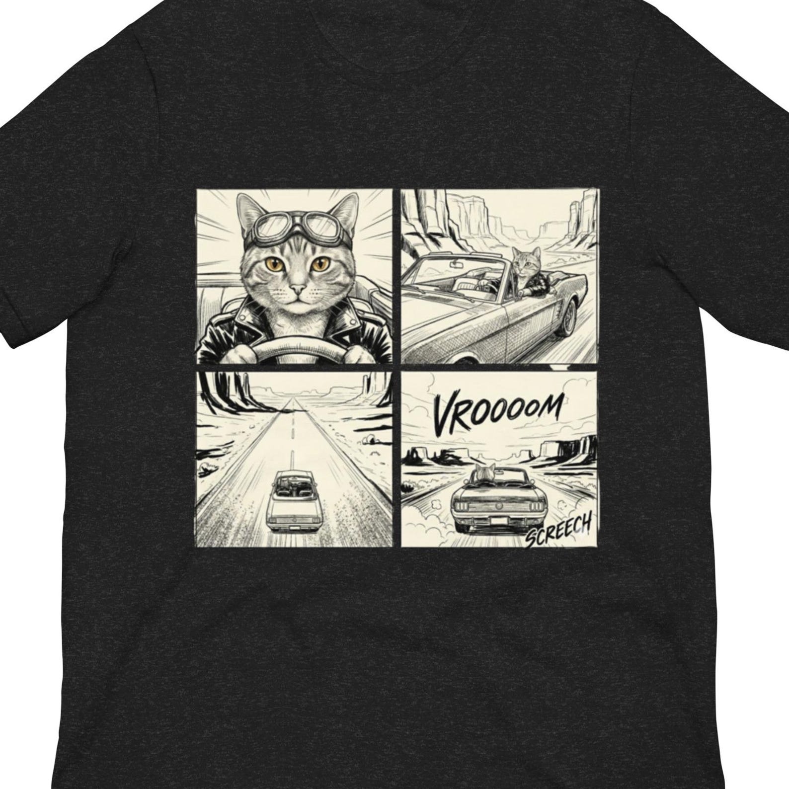 Japanese Cat Racing T-Shirt | Kawaii Speed Racer Anime Tee | JDM Drift Car Apparel 3XL