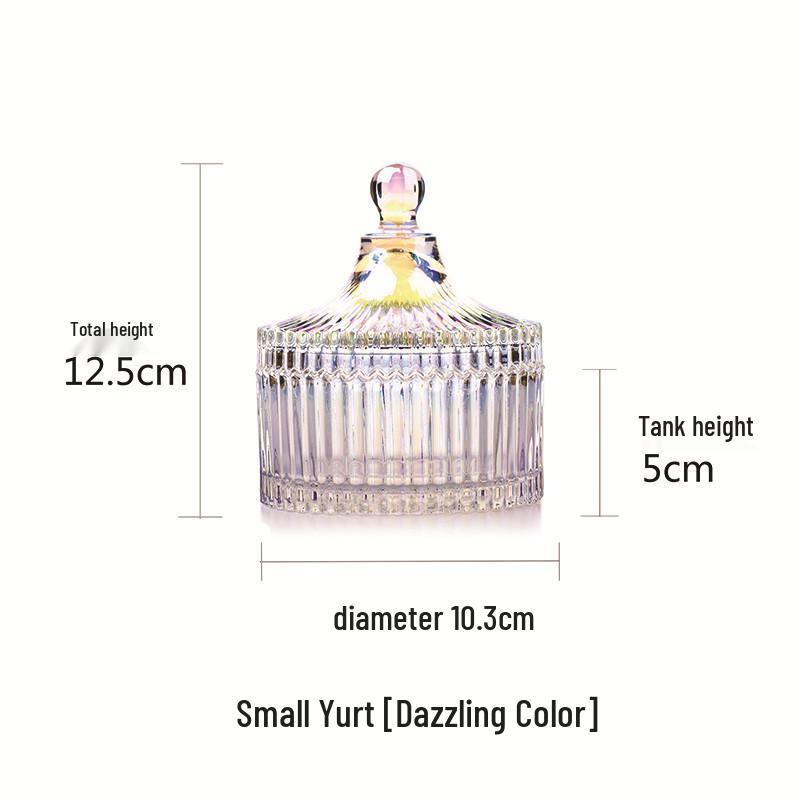 European Glass Bowl Jewelry Box: Crystal Demagnetization Purification Jar with Omamori Salt and Lid