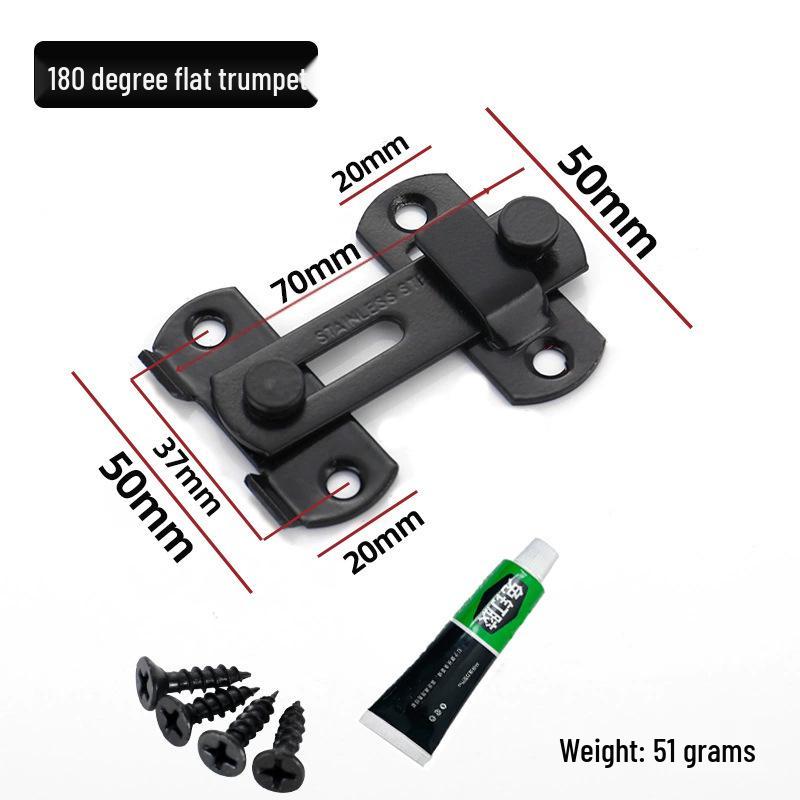 Modern Black Stainless Steel Door Buckle Latch for Pet Cage or Barn Sliding Doors
