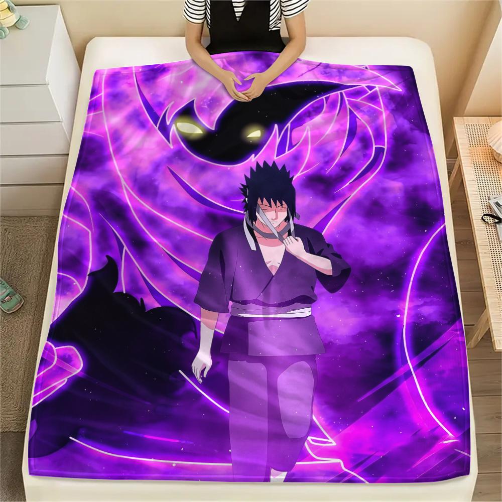 Flanelová deka se vzorem Sasukeho Uchihy, Vysoce kvalitní, Pohodlná pro všechna roční období, Domácí dekorace, Teplo a pohodlí, Perfektní pro dárky.