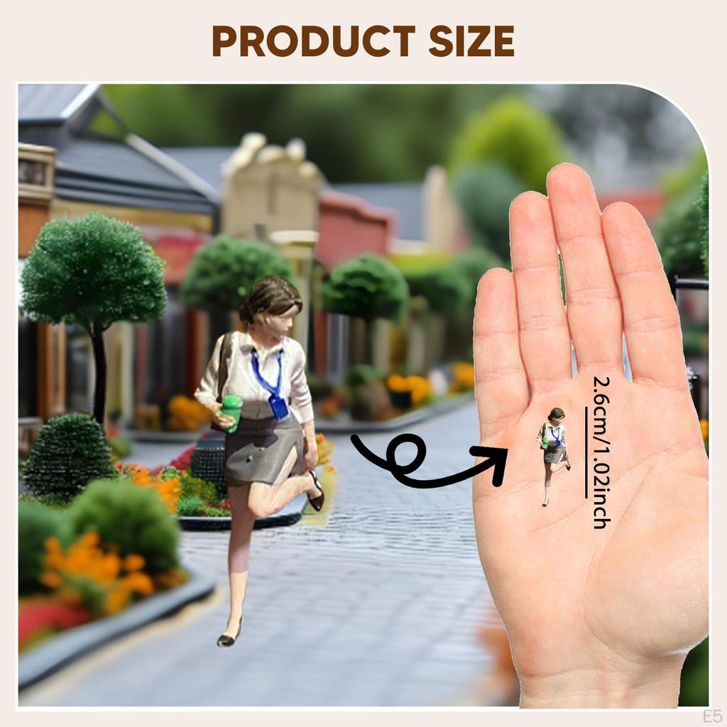 1/64 Female Figure Model Miniature Architectural Piece for Scene Creation