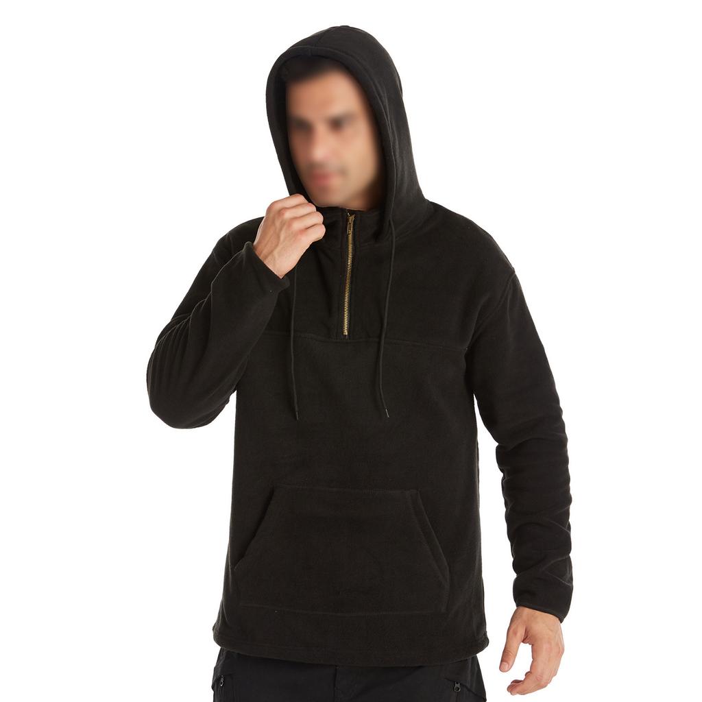 Men's Casual Color Fleece Sweatshirt Long Sleeve Hooded Pullover Tops