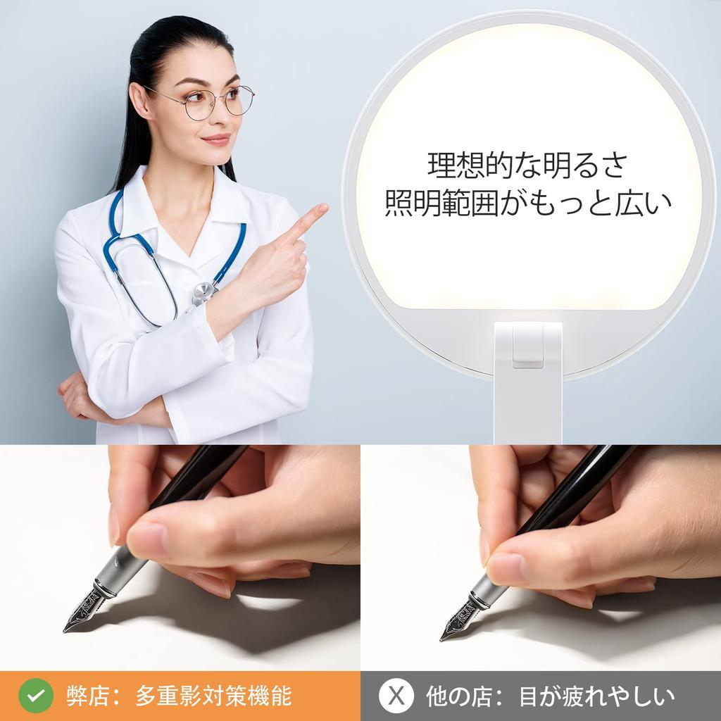 Kufire LED Rechargeable Desk Lamp [3600mAh Large Capacity] Stylish Folding Desk Lamp with DimmingMemory Function, Cordless, Indirect Lighting,