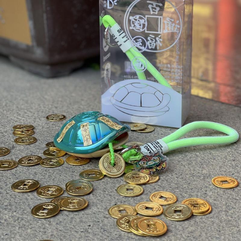 Money Turtle Good Luck Turtle Shell Fun Decompression Toy Desktop Decoration Bag Gift Creative Keychain Pendant