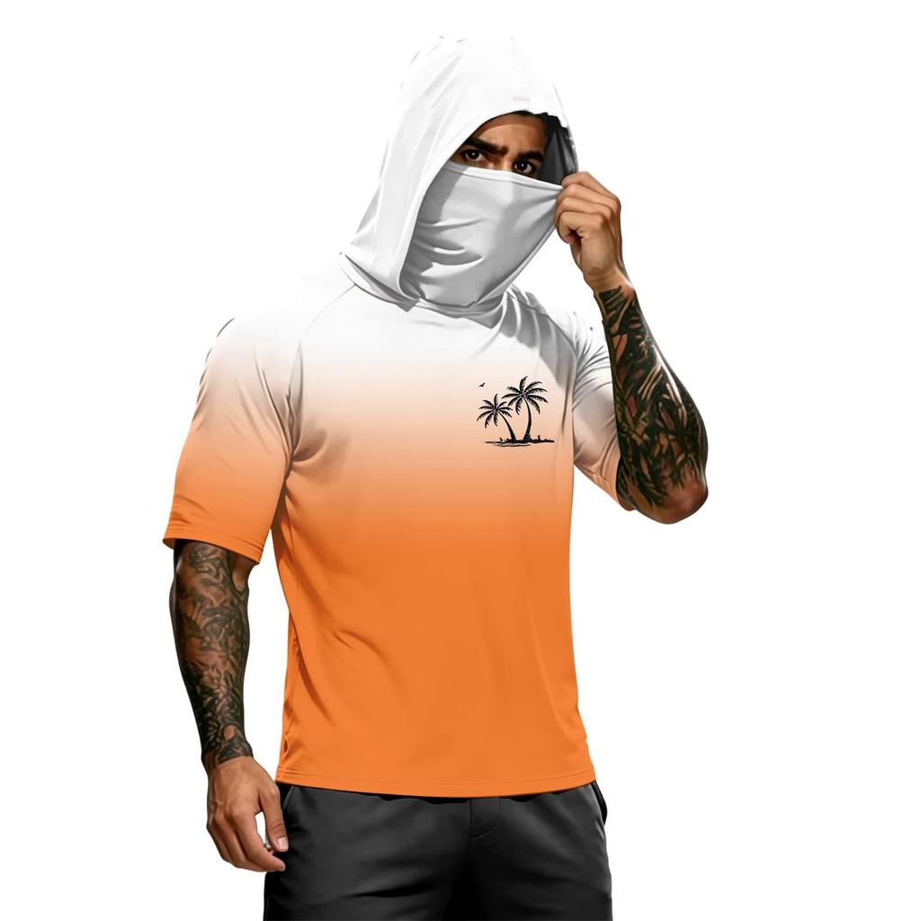 Maglietta a maniche corte da uomo estiva ad asciugatura rapida con protezione solare UPF 50 Plus, felpa per pesca sportiva, camicia leggera e traspirante per esterni
