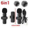 6in1 Portable Wireless Lavalier Microphone 1-to-2 Mini Audio Video Recording Type-C Mic for IPhone Android Live Broadcast GamingGood Product