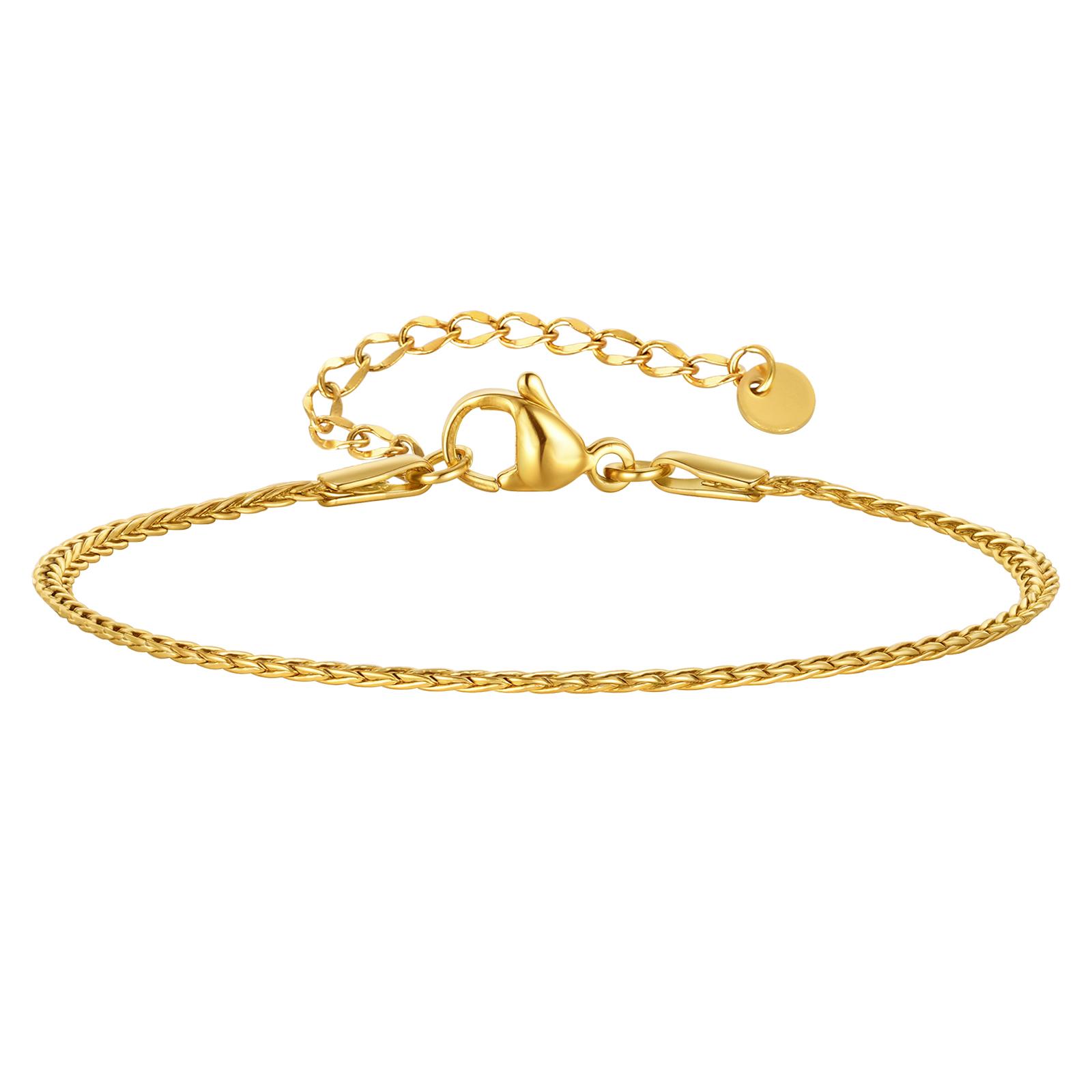 

Women Minimalist Thin Gold Plated Chain Necklace, Stackable Stainless Steel Gold Plated Waterproof Jewelry