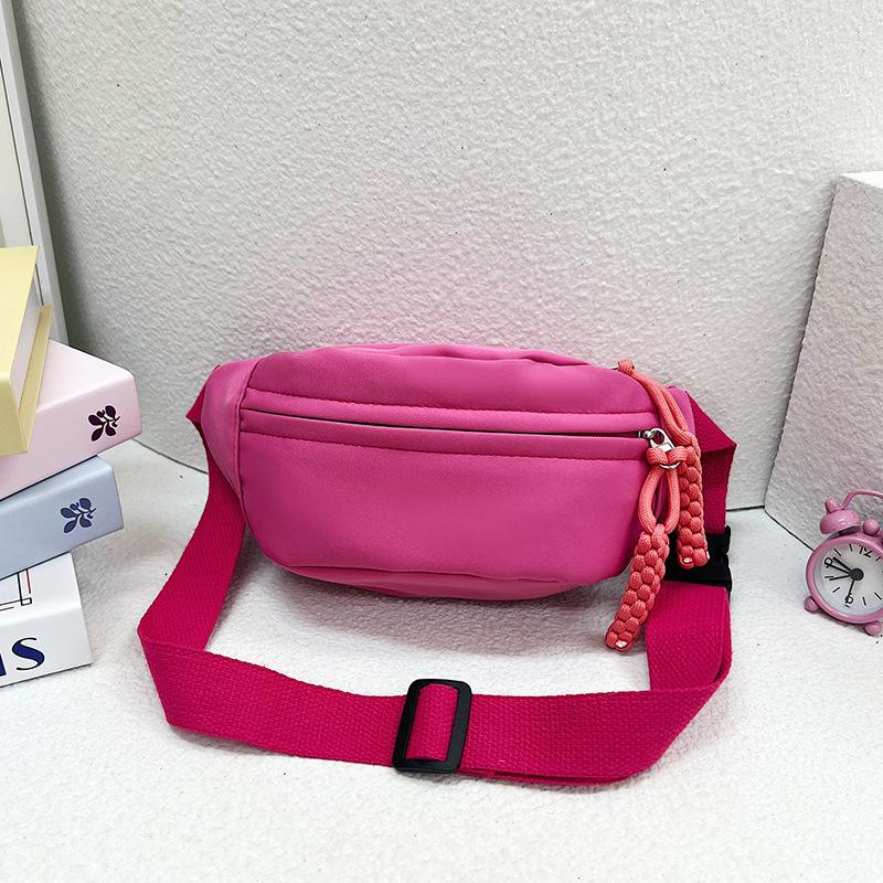 

Children s breast bag new solid color simple shoulder messenger bag trendy versatile casual fanny pack One Size