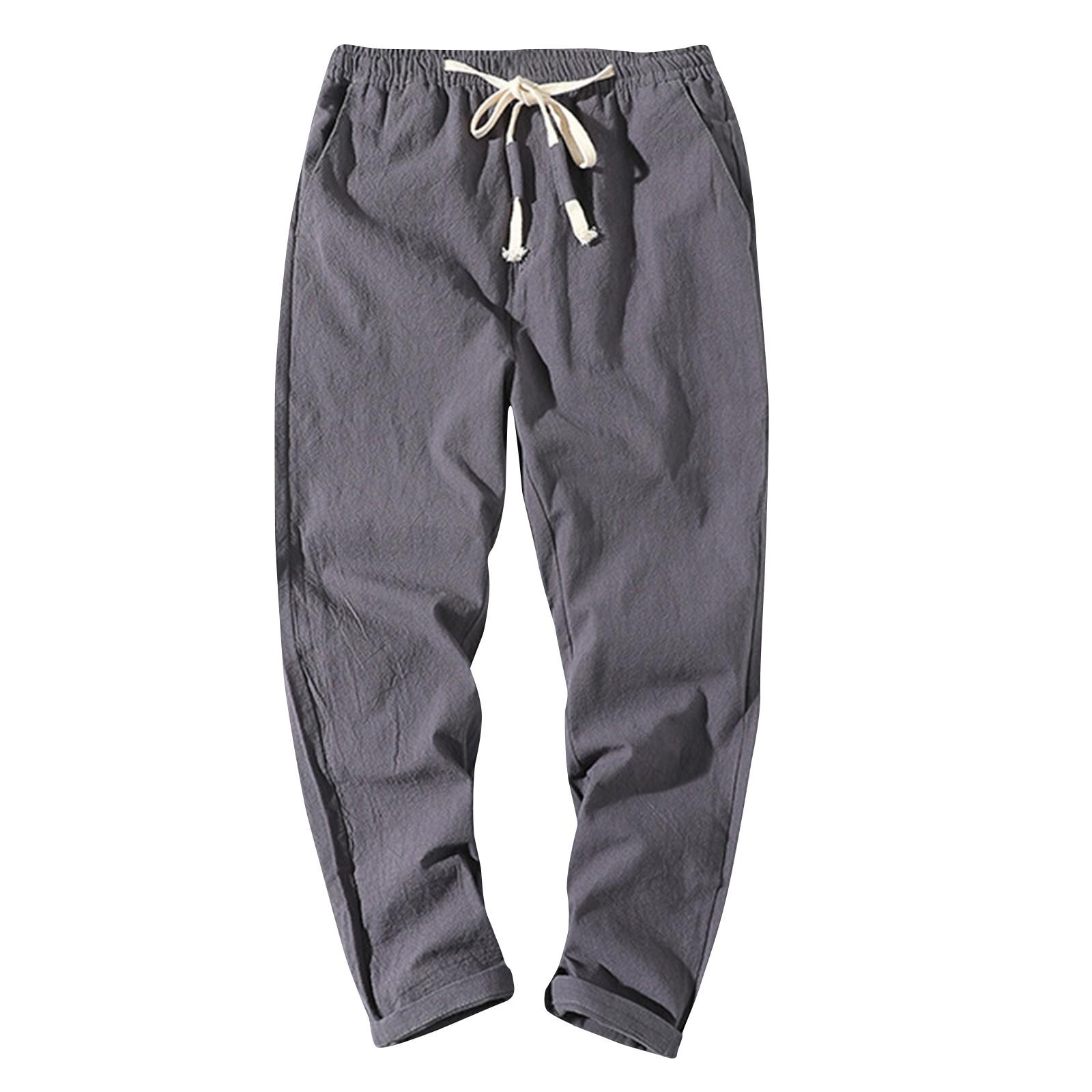 

Мужские летние повседневные модные льняные брюки Мужские летние дышащие крутые брюки L