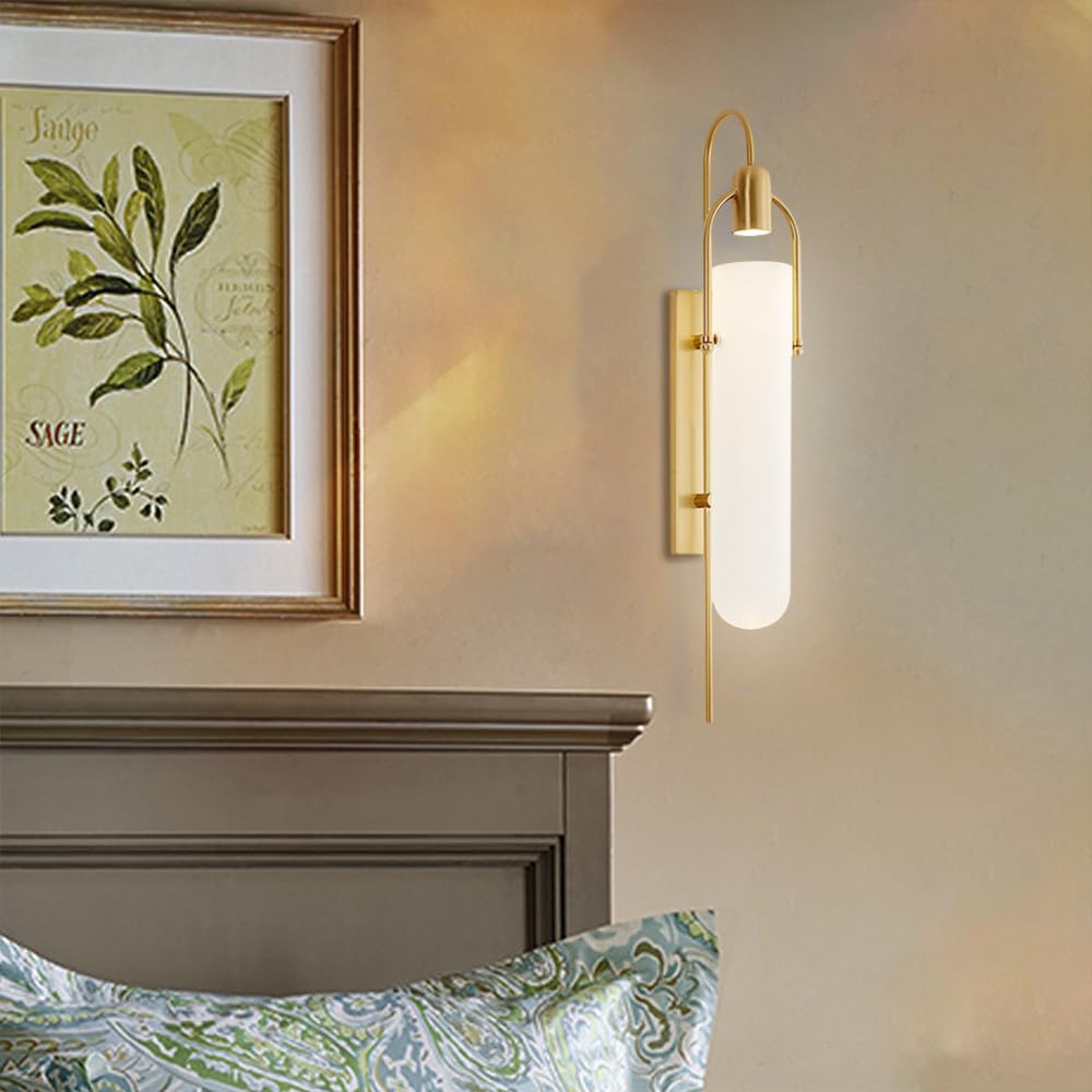 Balde - LED Wall Lamp 65 cm Gold Metal + Glass