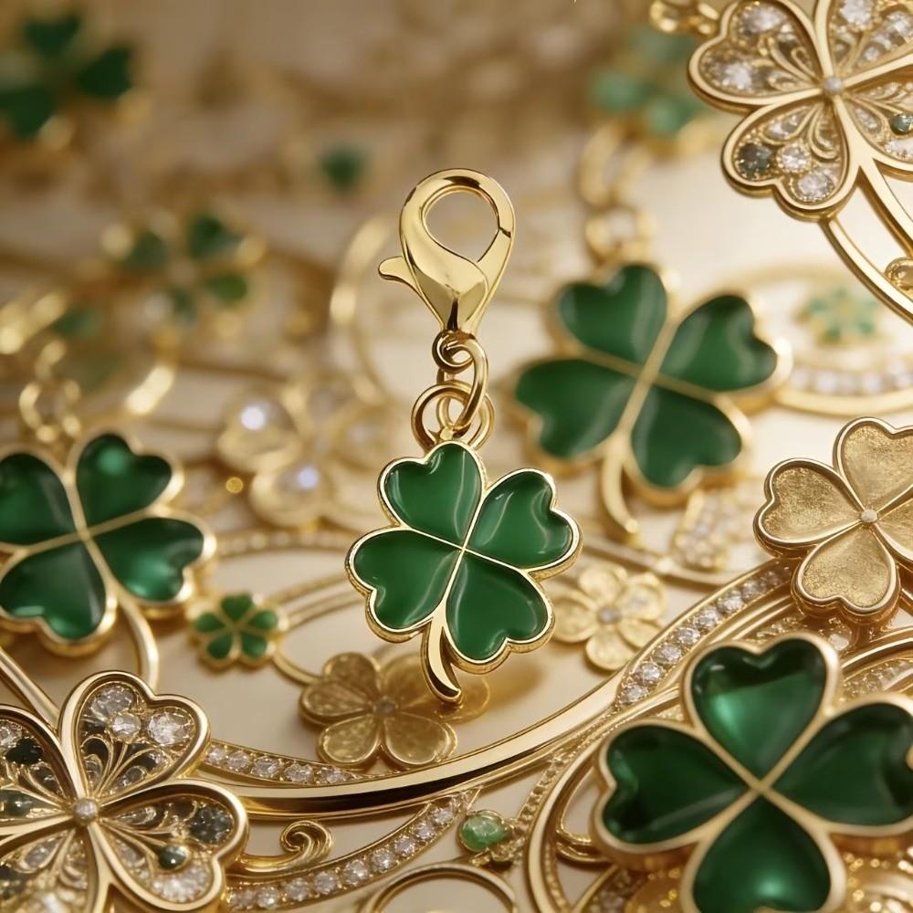 Ornaments Lucky Clover Keychain Good Luck Four Leaf Clover Pendant Bag Hanging  Backpack Accessory