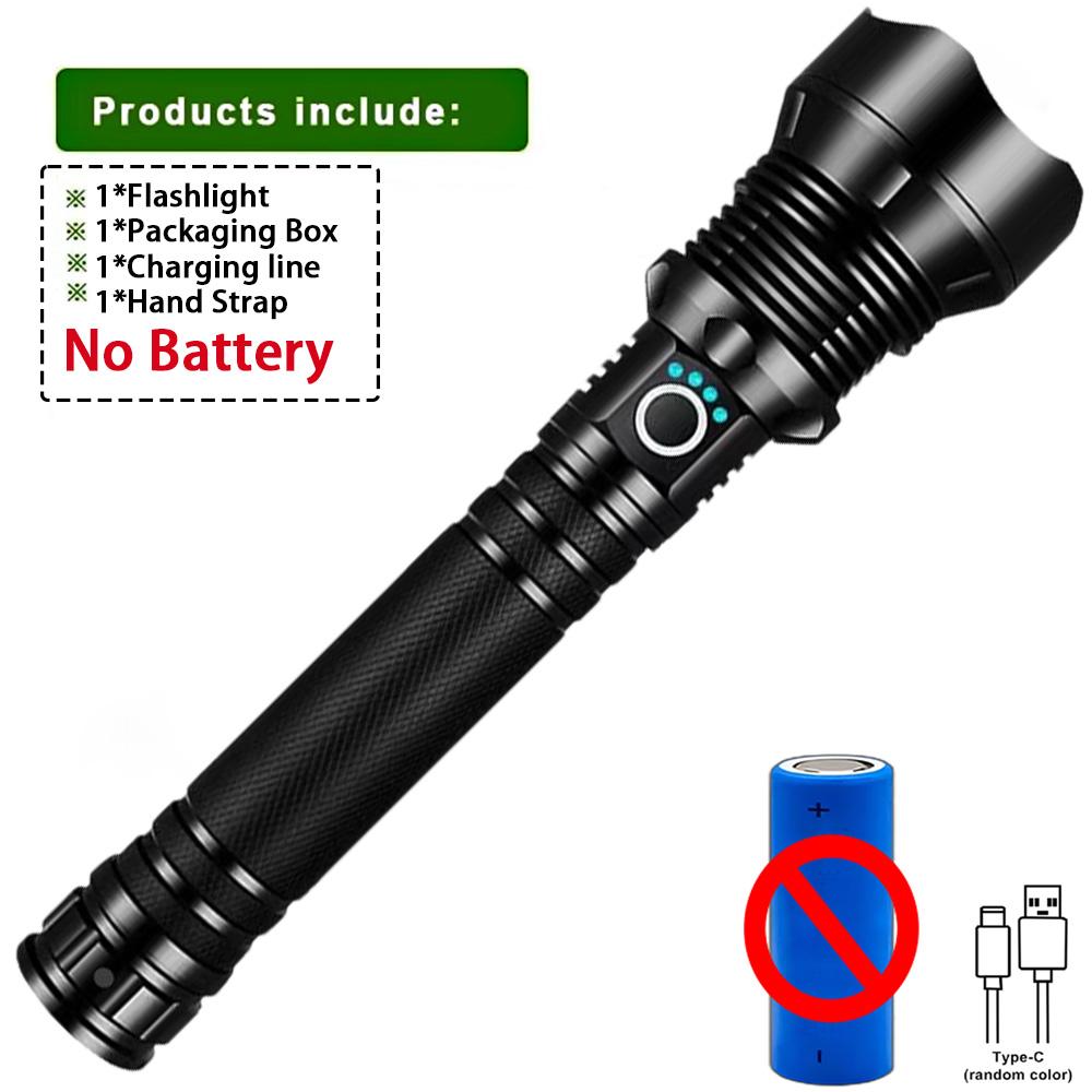 

Мощный светодиодный фонарик Супер яркий фонарь Зум-фонарь USB Перезаряжаемый Мощный ручной фонарь Кемпинг На открытом воздухе Рыбалка no battery
