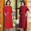 Elegant Autumn Dress for Mothers: 2026 Mid-Aged & Elderly Chinese-Style Long Skirt for Weddings & Banquets