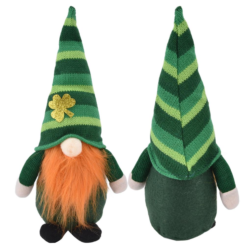 2pcs Gnomes Plush Representing Good Luck Expressing ST Patricks Day Feeling Irish Green Gnome