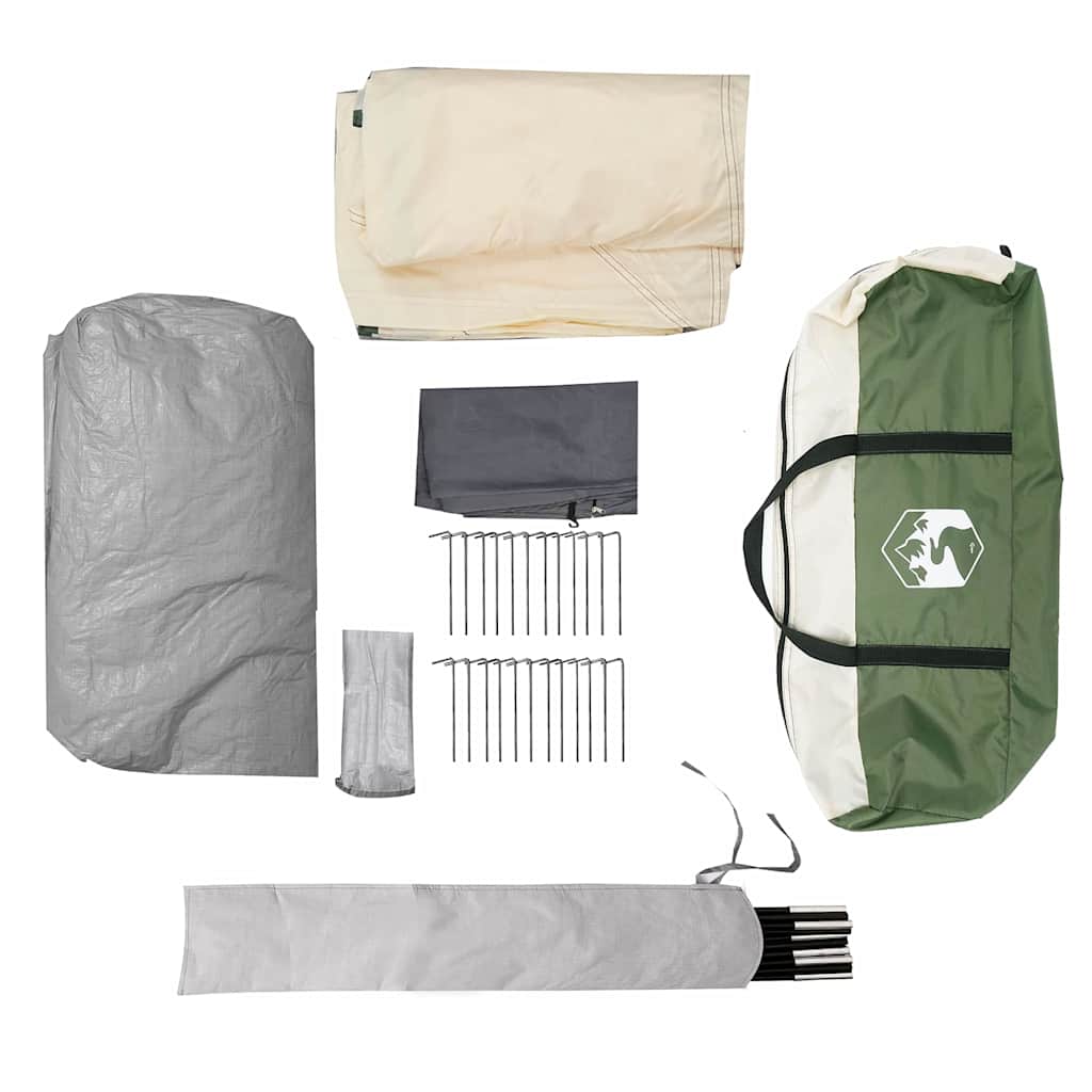 5 Person Tunnel Tent in Green and White 805 x 405 x 211 cm