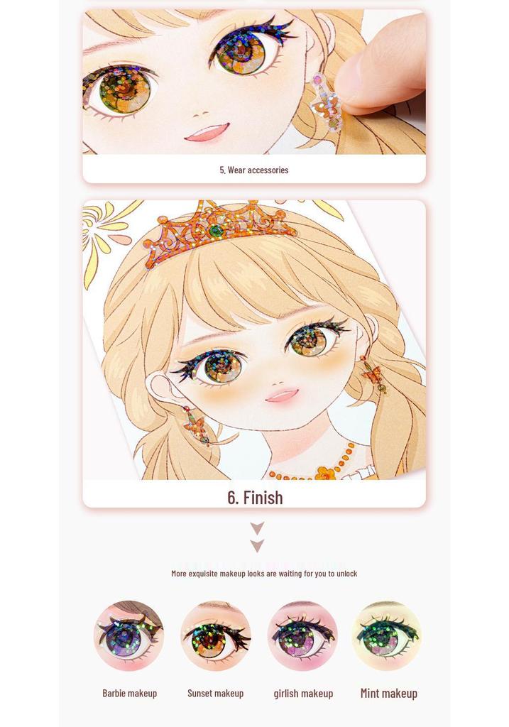 Princess Makeup Bag & Sticker Set - Cute DIY Dress-up Toy for Kids