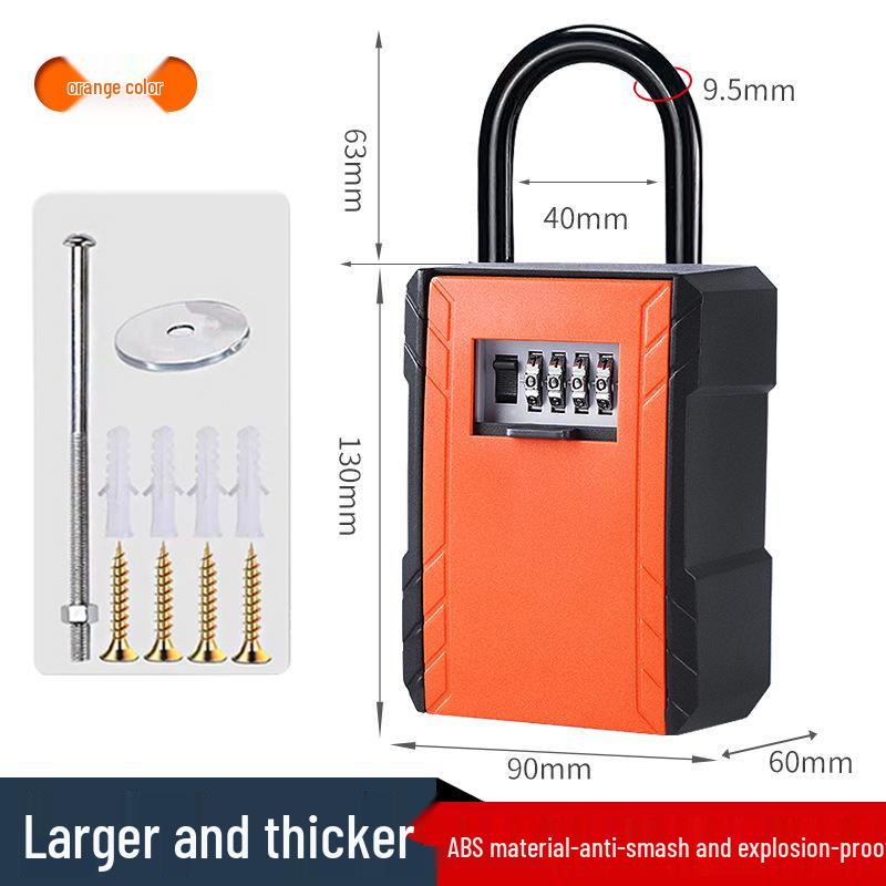 Wall-Mounted Key Lock Box with Password for Temporary Use at Home and Guesthouses