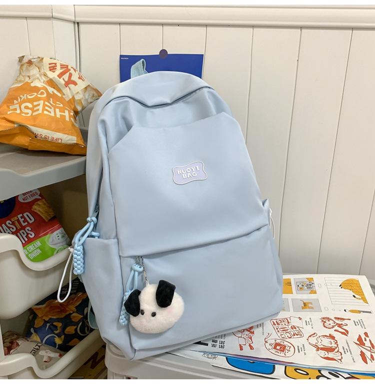 Schoolbag Korean low saturation peach pink schoolbag Junior high school student Harajuku daily travel shopping school backpack
