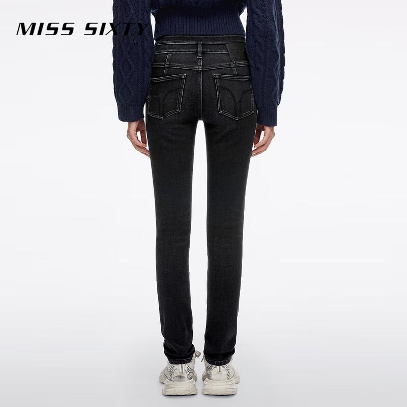 MISS SIXTY Women's Double-Button Composite Fleece Skinny Jeans