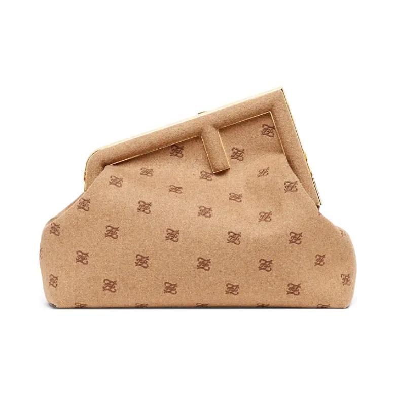 

Fendi First F Shape Buckle Logo Embroidered Wool Clutch Bag Women Bags Beige 8BP127-AHNG-F0J2D Basic Set (Bag+Dust Bag)