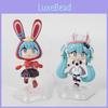 Adorable Pvc Rabbit Ears Hatsune Miku Q Version Collectible Toy Figure Set