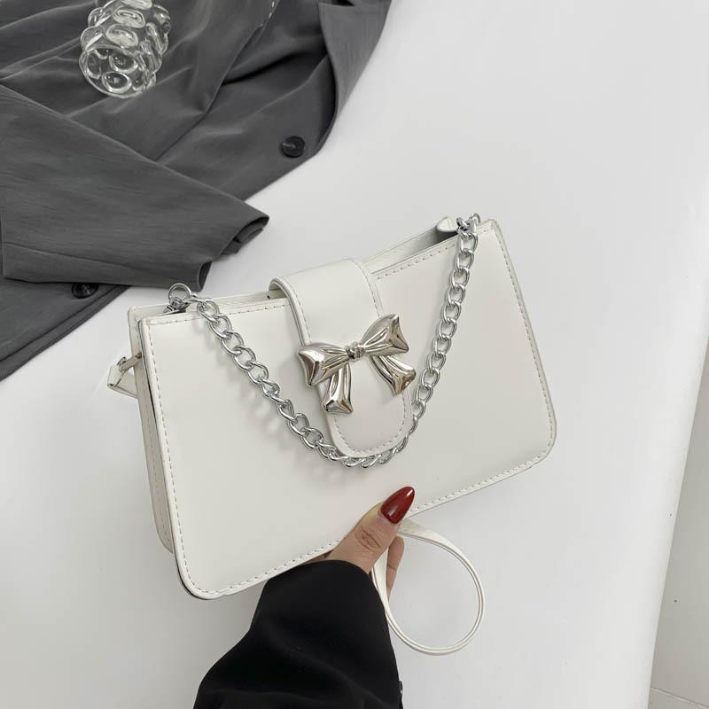 

Fashionable Stylish Solid Color Casual Commuter Large Capacity Shoulder Crossbody Bag білий