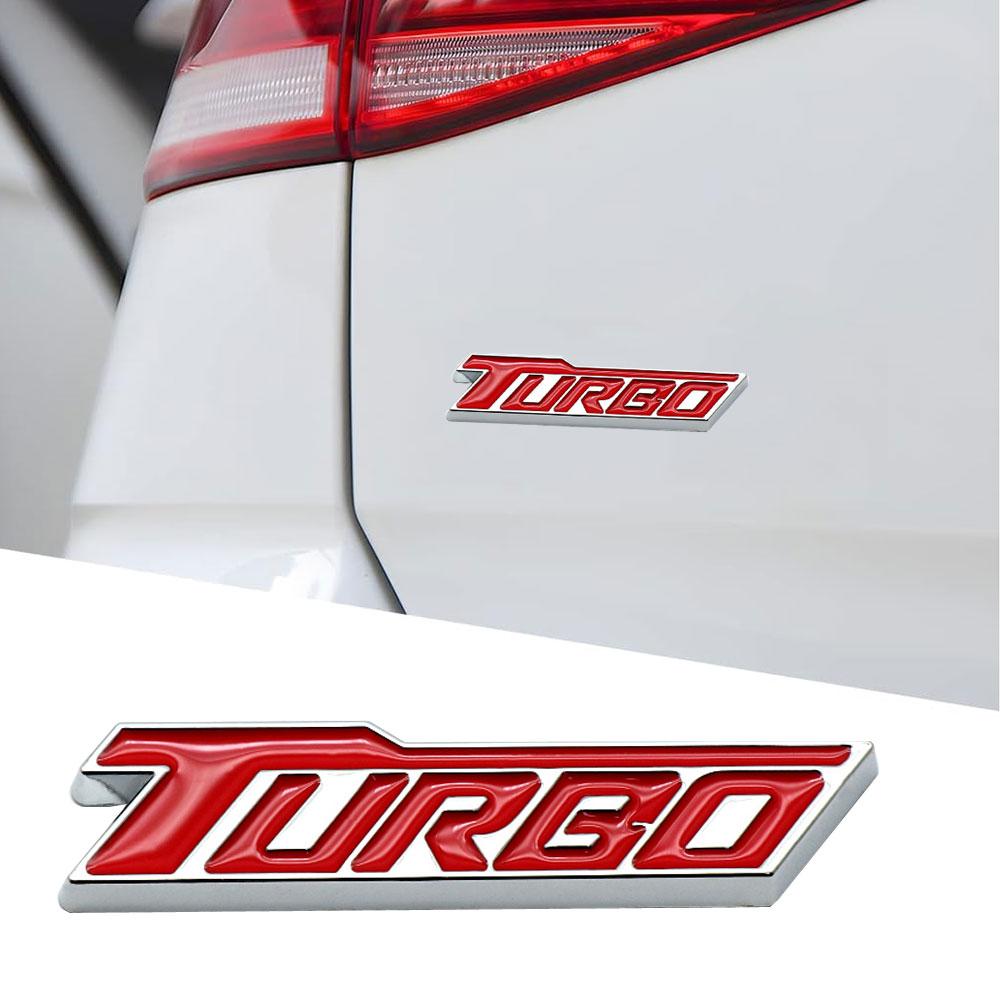 1 Stück 3D METALL Emblem TURBO Autoaufkleber Kühlergrill Heckklappe Badge Auto Karosserie Dekor Aufkleber Abziehbild Auto Außen Zubehör