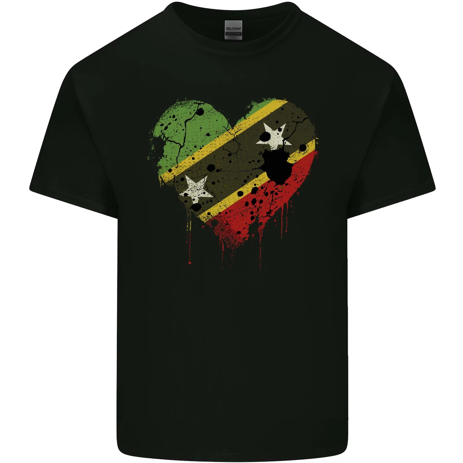 Love Saint Kitts and Nevis Flag Day Football Kids T-Shirt Childrens XL
