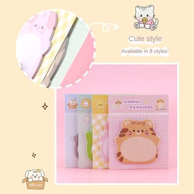 Self-stick Notes Animal Sticky Notes Thickened Stickers Notepad Cartoon Adhesive Memo Pads Bear Rabbit