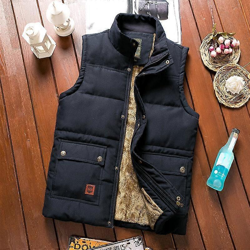 Winter Thick Men Fleece Vests Warm Sleeveless Vest Jackets Winter Male Cotton-Padded Vest Coats Men Outdoor Waistcoats Mens