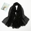Hot-selling New Simple Solid Color Wrinkled Cotton and Linen Scarf, Soft and Skin-friendly In Winter, Warm Scarf Women