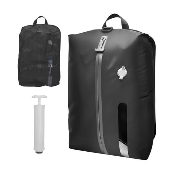 Lermende Travel Compression Bag: 17L Travel Pouch Vacuum Compression Bag Compression Bag with Manual Pump Clothes Storage Suitcase Storage Space