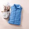 Women's Lightweight Down Vest, Korean Style, Stand-Up Collar, Slim-Fit, Sleeveless Jacket for Autumn and Winter.