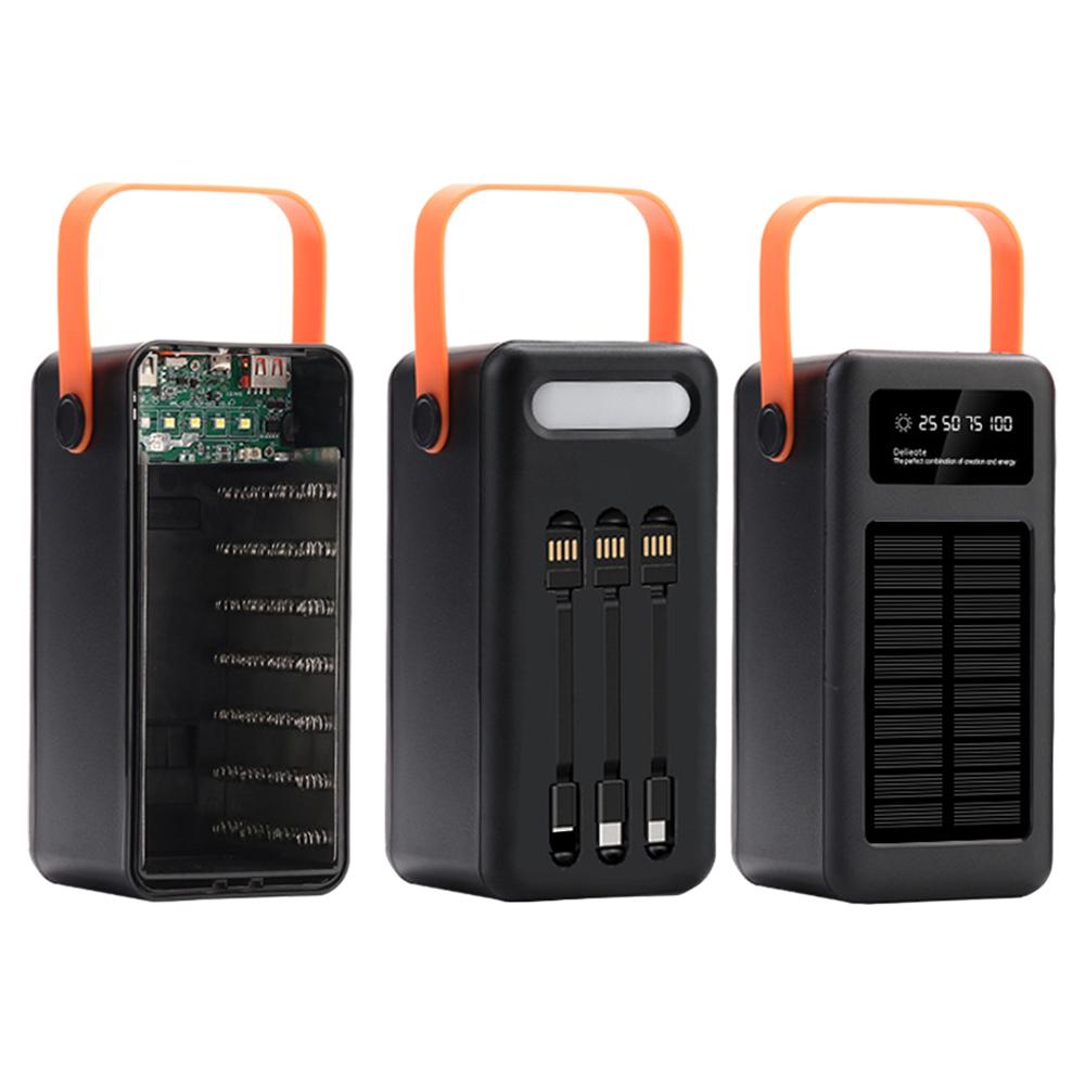 

DIY 28*18650 Battery Case Digital Battery Storage Box Fast Charger Solar Power Bank Housing Welding Free Power Supply Kit 22.5W чёрный