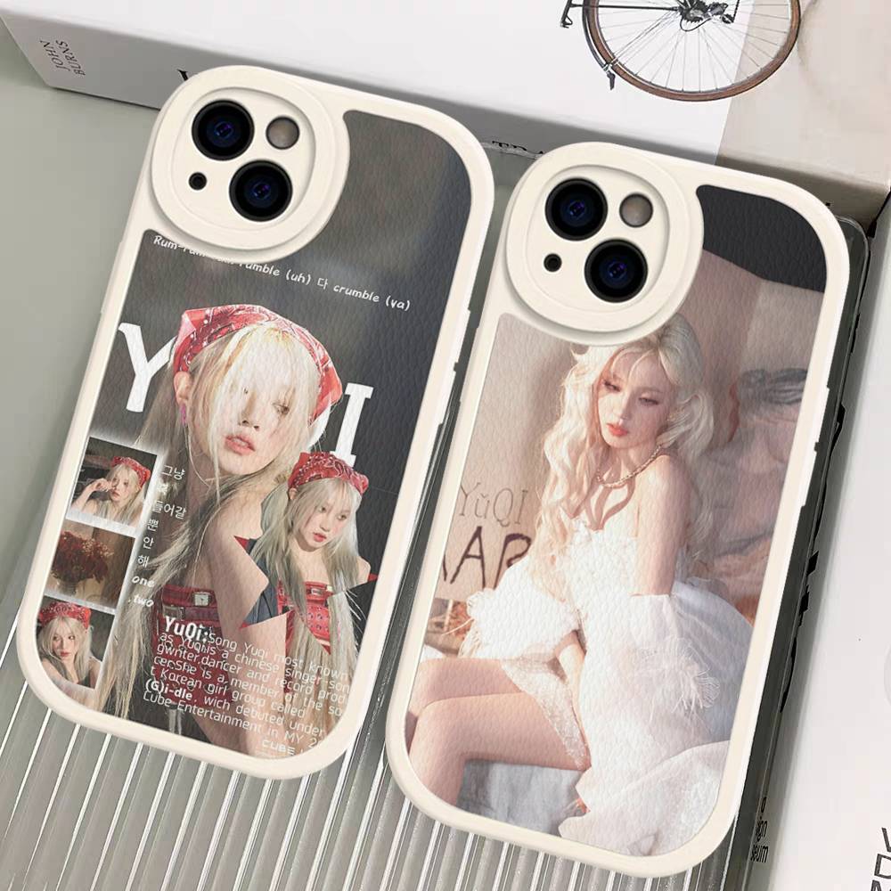 Korean Girl Group Song Yuqi Phone Case For iPhone 16 15 14 13 12 11 Pro Max Plus Leather Soft Cover