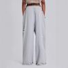 Calças de Jogging Largas Cinza Desgastado Mulher Estilo Hip Hop Grunge Pernas Largas Furos Calças de Moletom Oversized Streetwear Gyaru
