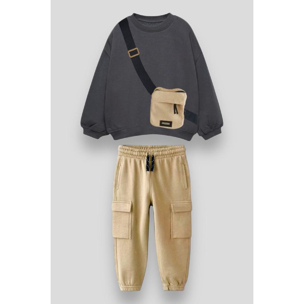 Set Trening Hanorac Jogger Cu Genti