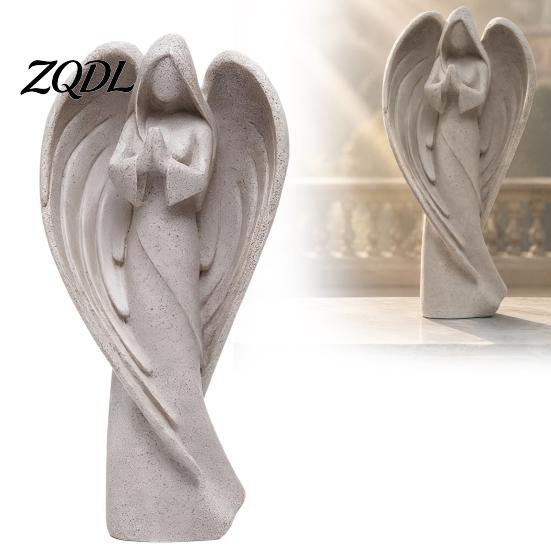 Scultura Artistica per Studio Angelo in Preghiera Statua, Figurine Astratte di Angelo Custode, Decorazione Casa Religiosa Preghiera Mensola Chiesa Interno Memoriale Elegante
