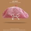 Summer Painter Hat Knitted Lady Pumpkin Hats Korean Hollow Beret Hat