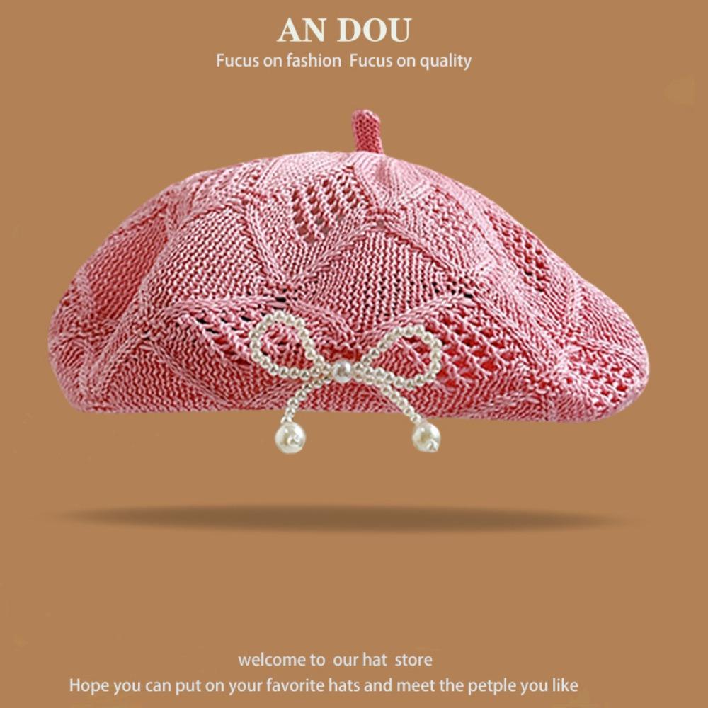 Summer Painter Hat Knitted Lady Pumpkin Hats Korean Hollow Beret Hat
