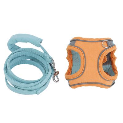 Cat Vest Harnesses and Leash Color Blocked Reflective Adjustable Escape Proof Kitten Vest Harnesses for Walking Outdoor