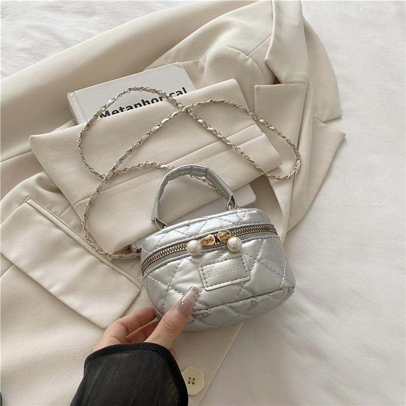 Summer new diamond embroidery thread mini handbag women's bag shoulder messenger bag small fresh chain bucket bag