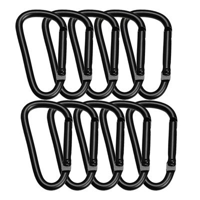 Wlikn Karabiner aus Aluminiumlegierung, 10er-Set, Tragkraft 50 kg, ultraleicht, kleiner D-Ring, Schlinge, Schlüsselanhänger, für Outdoor, Camping, Angeln, Wandern, Trekking, Haken