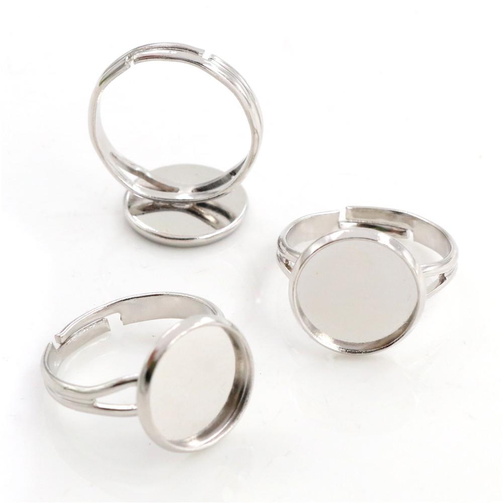 

8-20mm 10pcs High Quality IRON Adjustable Ring Settings Blank/Base,Fit 8-20mm Glass Cabochons,Buttons;Ring Bezels 8mm