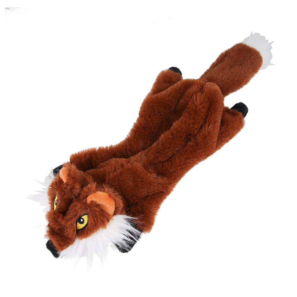 2024 New Cute Plush Toys Squeak Pet Wolf Fox Animal Plush Toy Dog Chew Squeaky Whistling Involved Squirrel Dog Toys