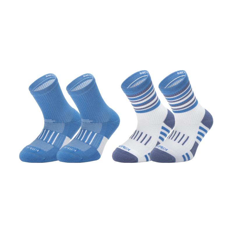 

DECATHLON KIPRUN Colour-blocking Letter Casual Children s Socks 2 Pairs for Kids 35-37
