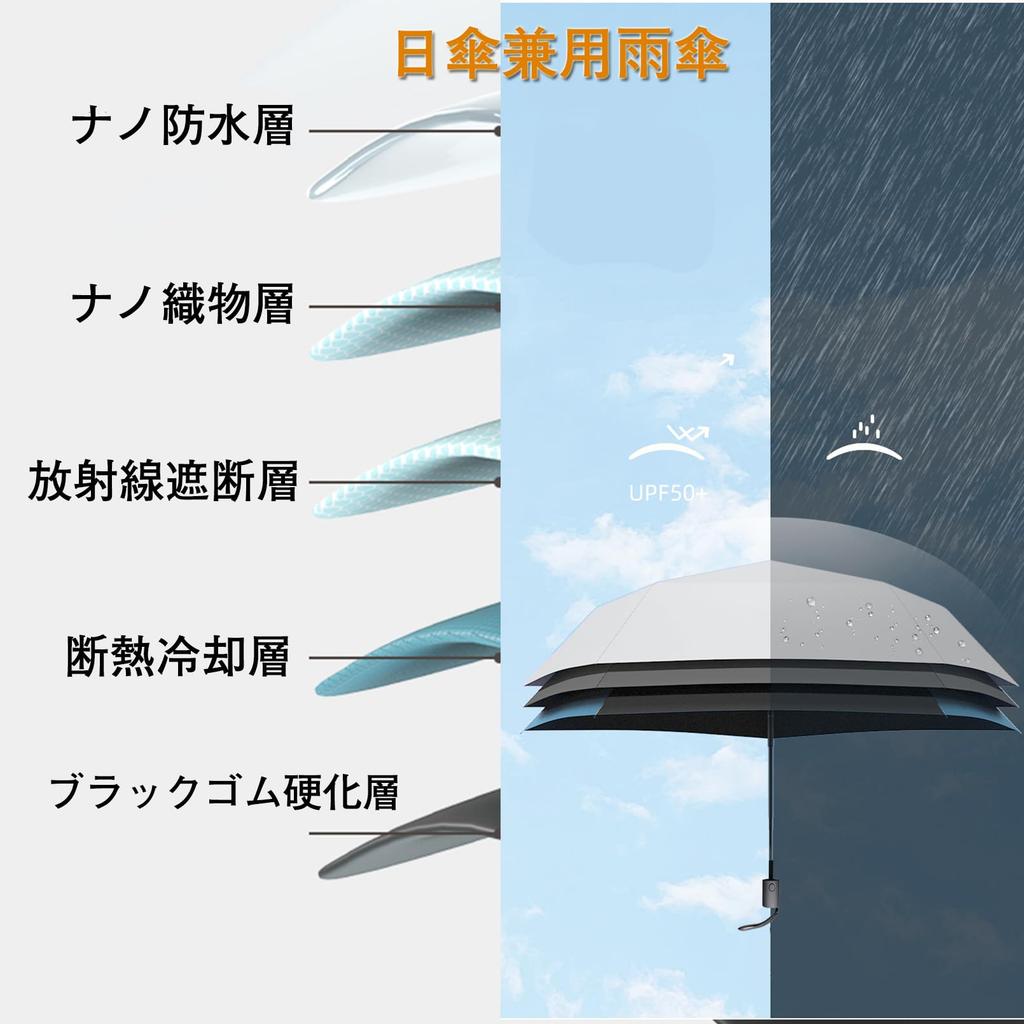Folding Parasol with UV Light Safety Automatic Suitable for Sun and Sun Rainy Season Includes Storage Pouch [2024] Protection, 100% Blocking,