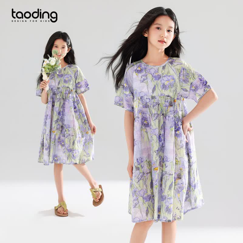 Girls French Floral Summer Princess Dress 120